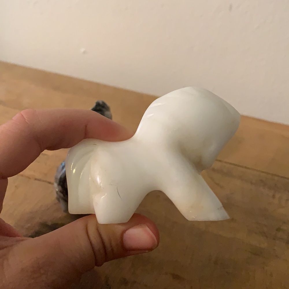 Hand Carved Marble Horse Figurine Sculptures (2) - Picture 7 of 7